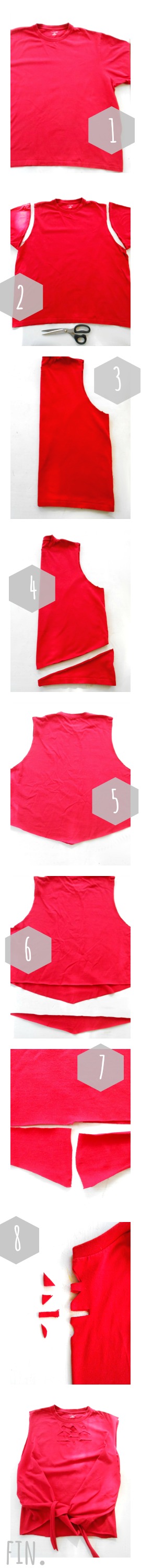 Tutorial: Make your own no-sew tie top tank