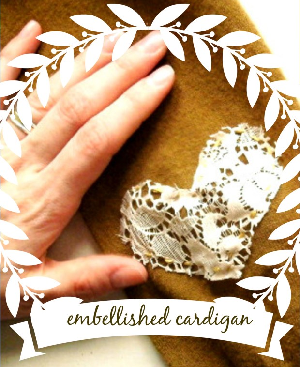 embellished heart elbow patch sweater