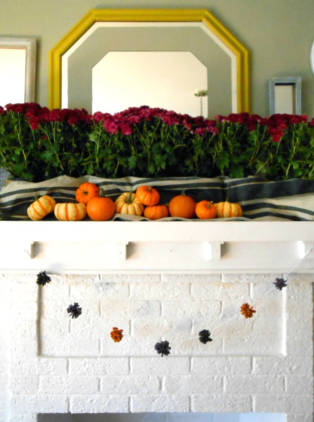 handmade fabric scrap pom pom garland